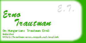 erno trautman business card